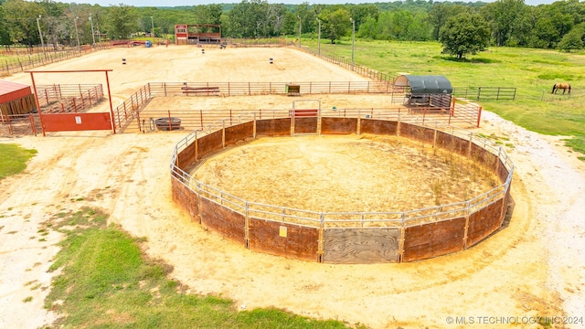 exterior space with a rural view