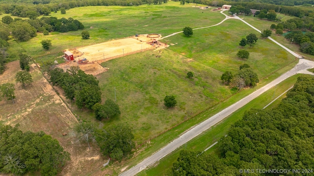 drone / aerial view featuring a rural view