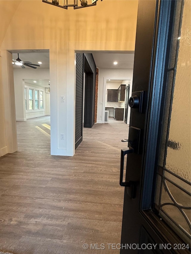 hall featuring light hardwood / wood-style flooring