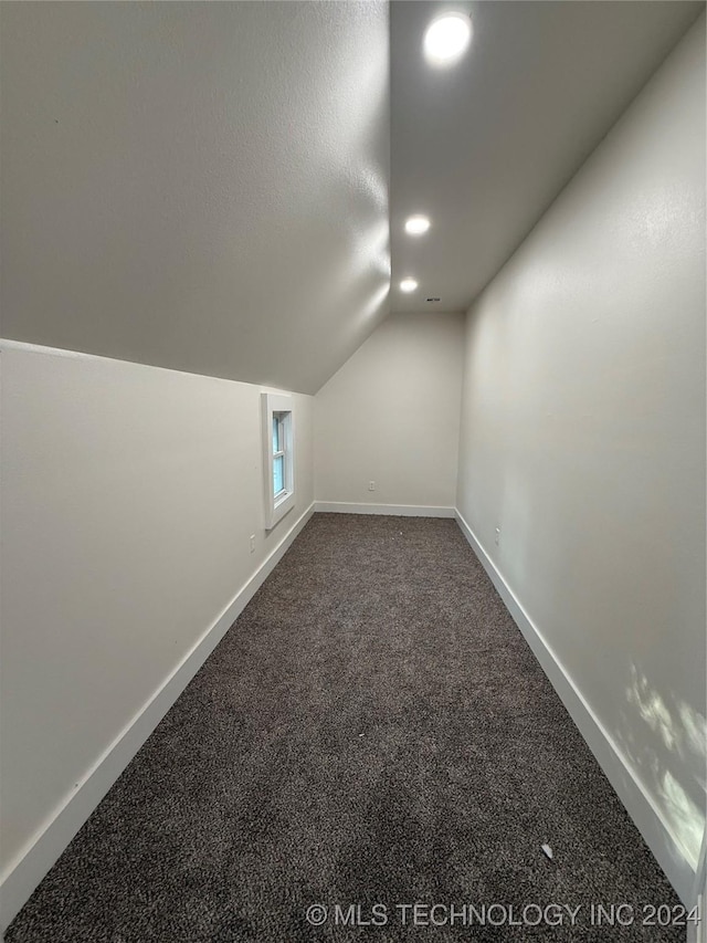 bonus room with carpet and vaulted ceiling