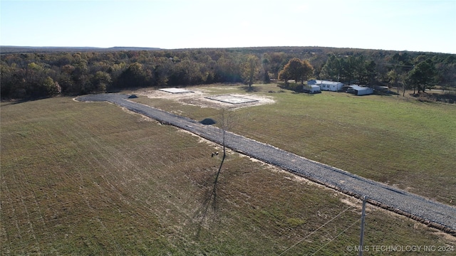 bird's eye view with a rural view