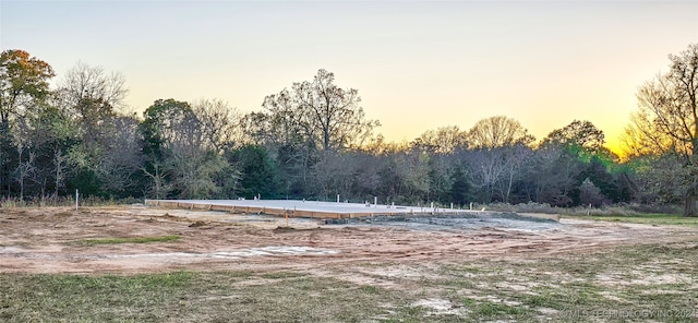 view of yard at dusk