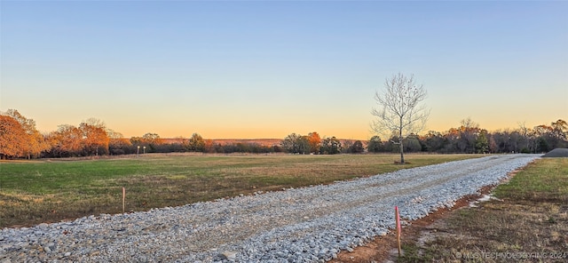 view of street with a rural view