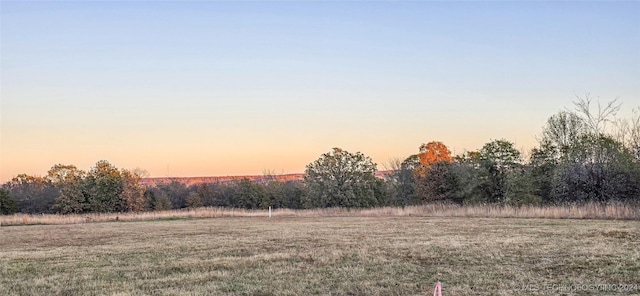 view of yard at dusk