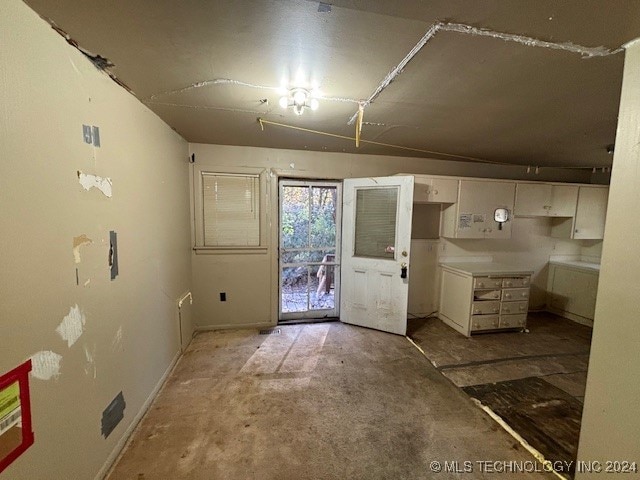 kitchen with white cabinetry