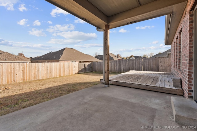 view of patio with a wooden deck