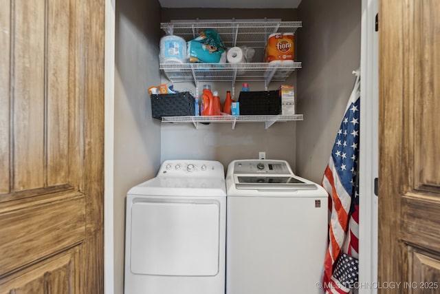 laundry area featuring washer and clothes dryer