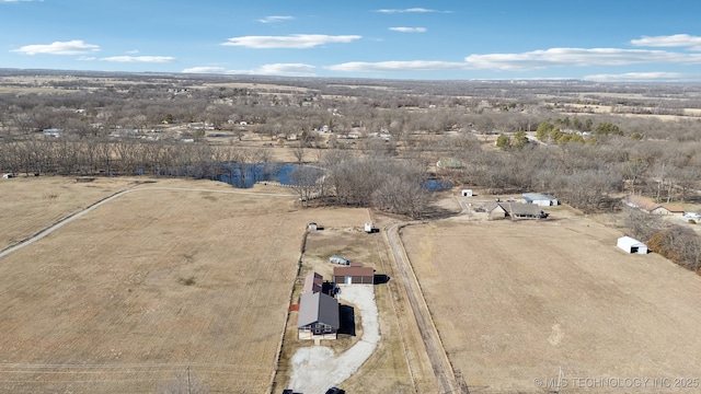 aerial view featuring a rural view