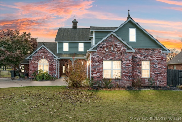 front facade with a lawn