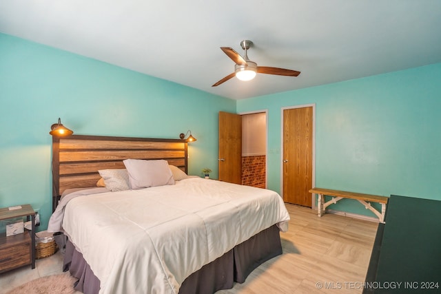 bedroom featuring ceiling fan