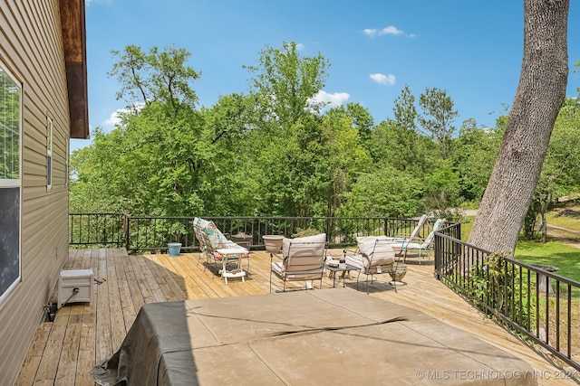 deck with outdoor lounge area