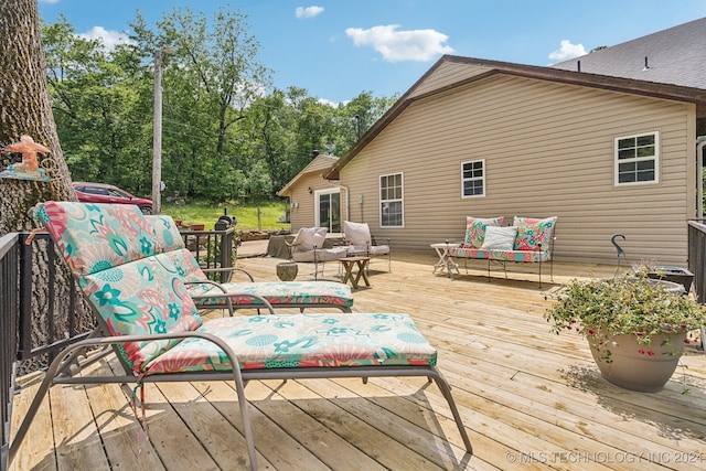 deck featuring an outdoor hangout area