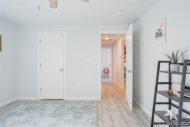 bedroom with light wood-type flooring