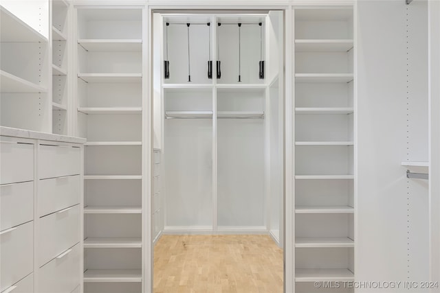 spacious closet with light wood-type flooring