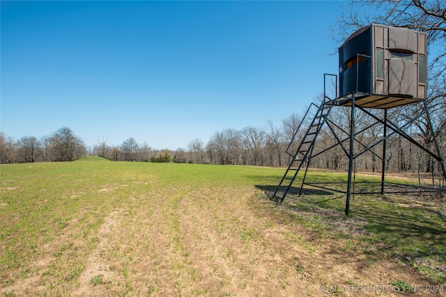 view of yard with a rural view