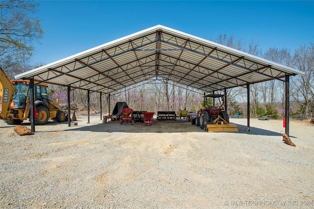 view of car parking with a carport