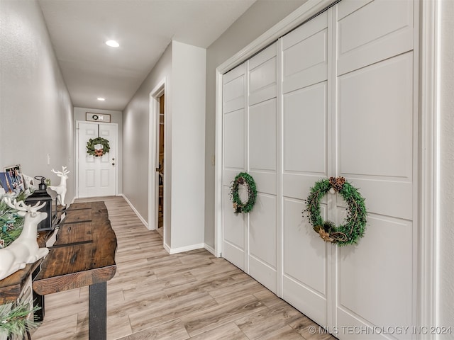 entrance foyer with light hardwood / wood-style floors