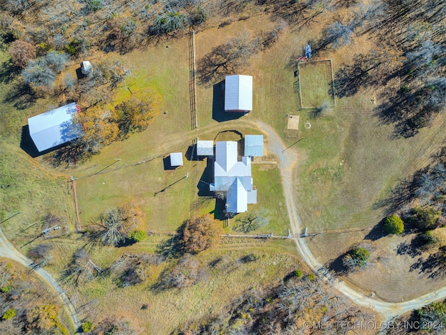 drone / aerial view featuring a rural view