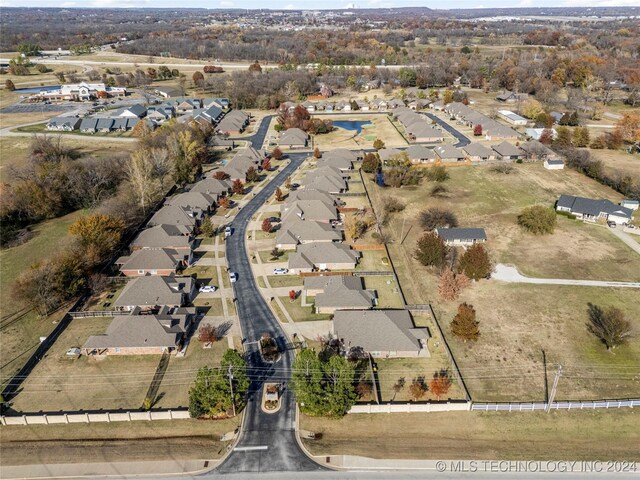 aerial view with a residential view