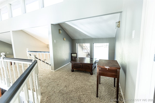 interior space with vaulted ceiling