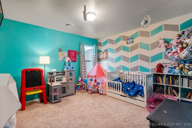 bedroom with carpet