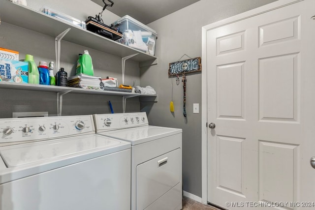 laundry area featuring independent washer and dryer