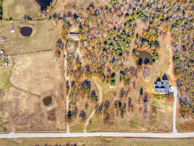 aerial view featuring a rural view