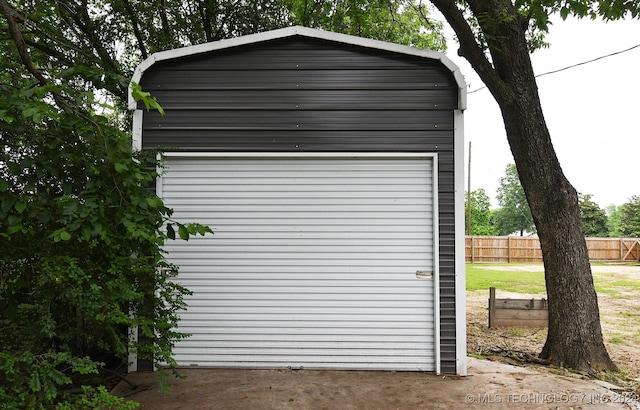 view of garage