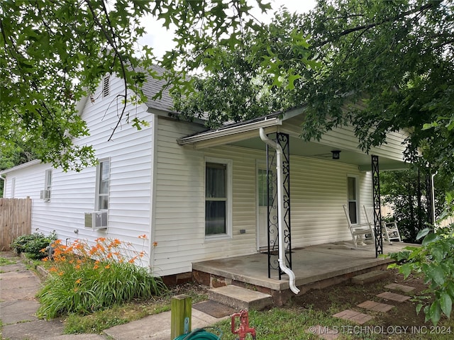 exterior space with covered porch