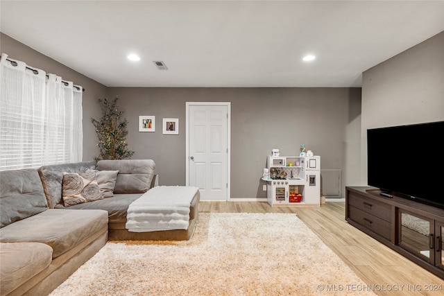 living room featuring light hardwood / wood-style flooring