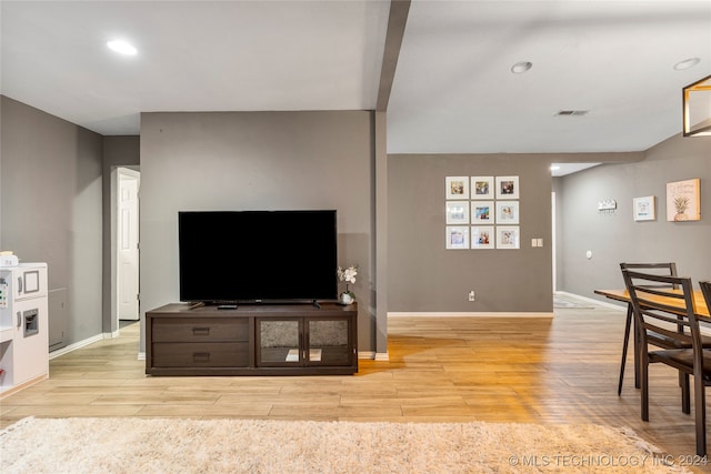 living room featuring light hardwood / wood-style flooring