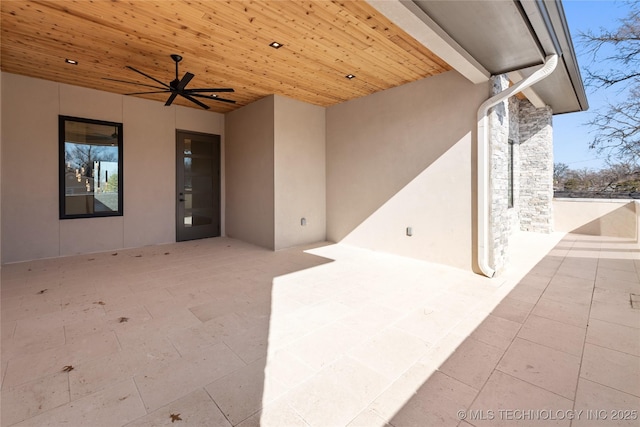 view of patio / terrace with a ceiling fan