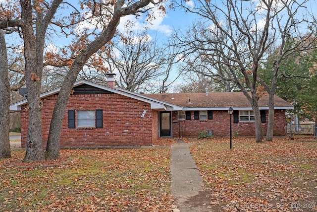 view of single story home