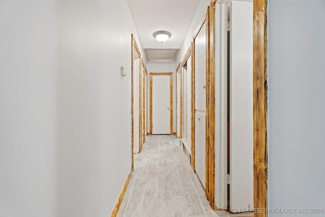 hall featuring light hardwood / wood-style floors