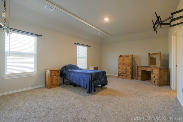 bedroom featuring carpet