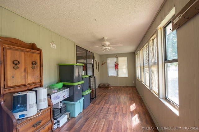 sunroom featuring ceiling fan and a wealth of natural light