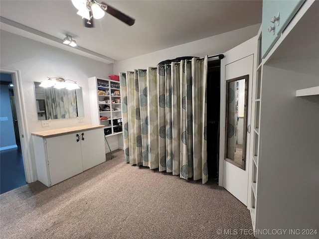 bathroom with ceiling fan