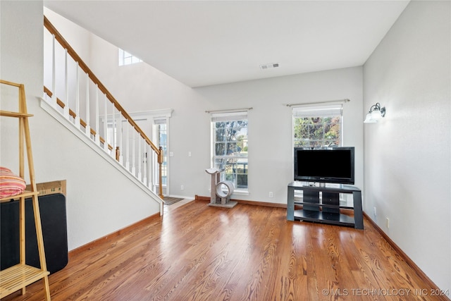 living room featuring hardwood / wood-style floors