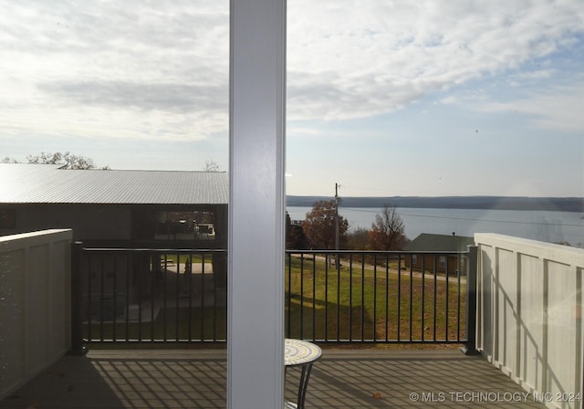 balcony with a water view