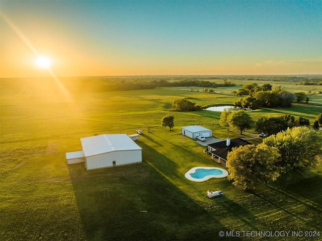 23220 E 121st St S, Broken Arrow, OK 74014 - aerial view of sparsely populated area featuring a pool and a nearby body of water
