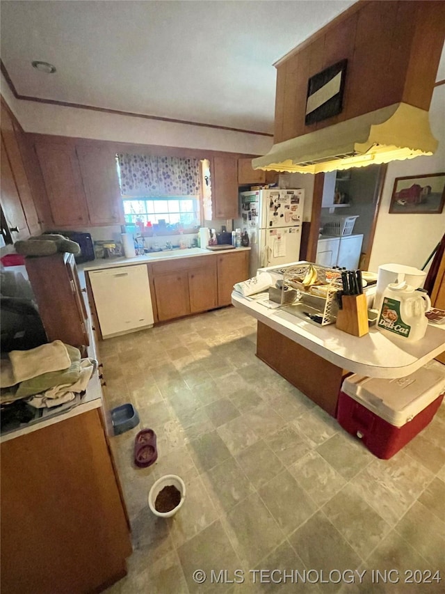 kitchen with white appliances