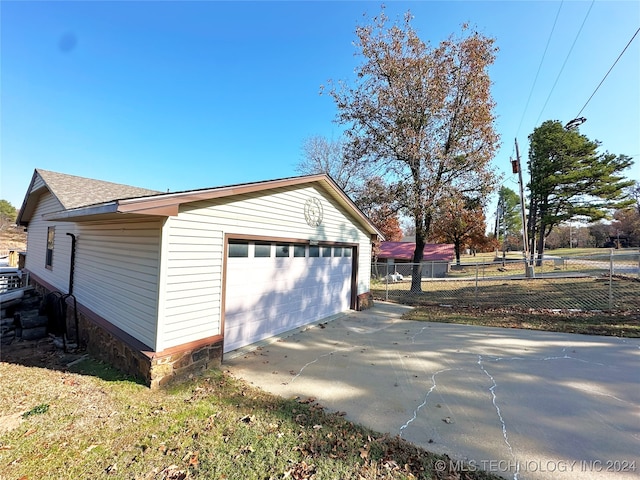 view of garage