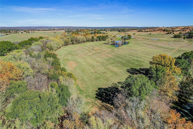 aerial view with a rural view