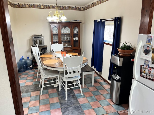 10722 E First St, Claremore, OK 74019 - dining area with a chandelier