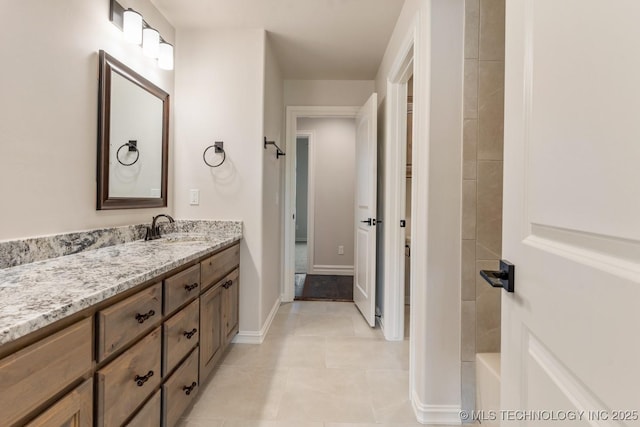 17413 S 52nd E Ave, Bixby, OK 74008 - bathroom featuring vanity, a bathtub, and tile patterned flooring