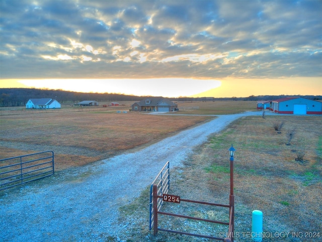 exterior space featuring a rural view