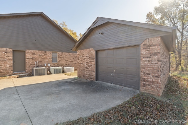 garage with cooling unit