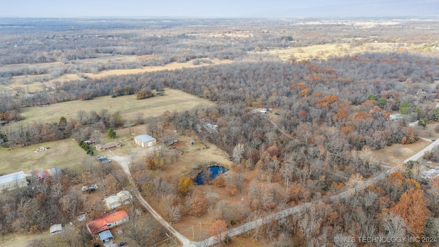 drone / aerial view with a rural view