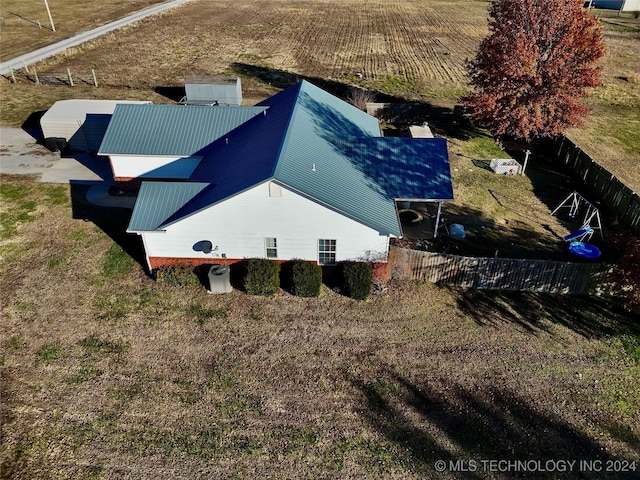 bird's eye view featuring a rural view