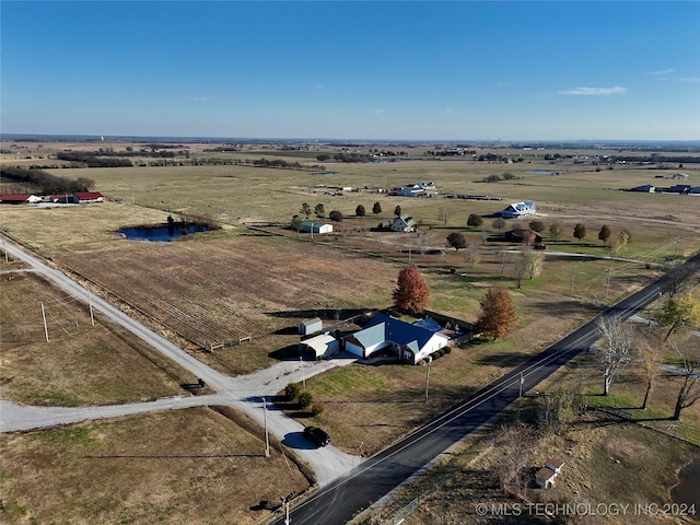 bird's eye view featuring a rural view